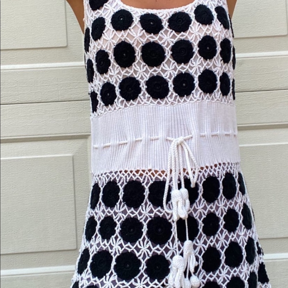 Knitted Tunic Dress Black and White - Picture 2 of 6